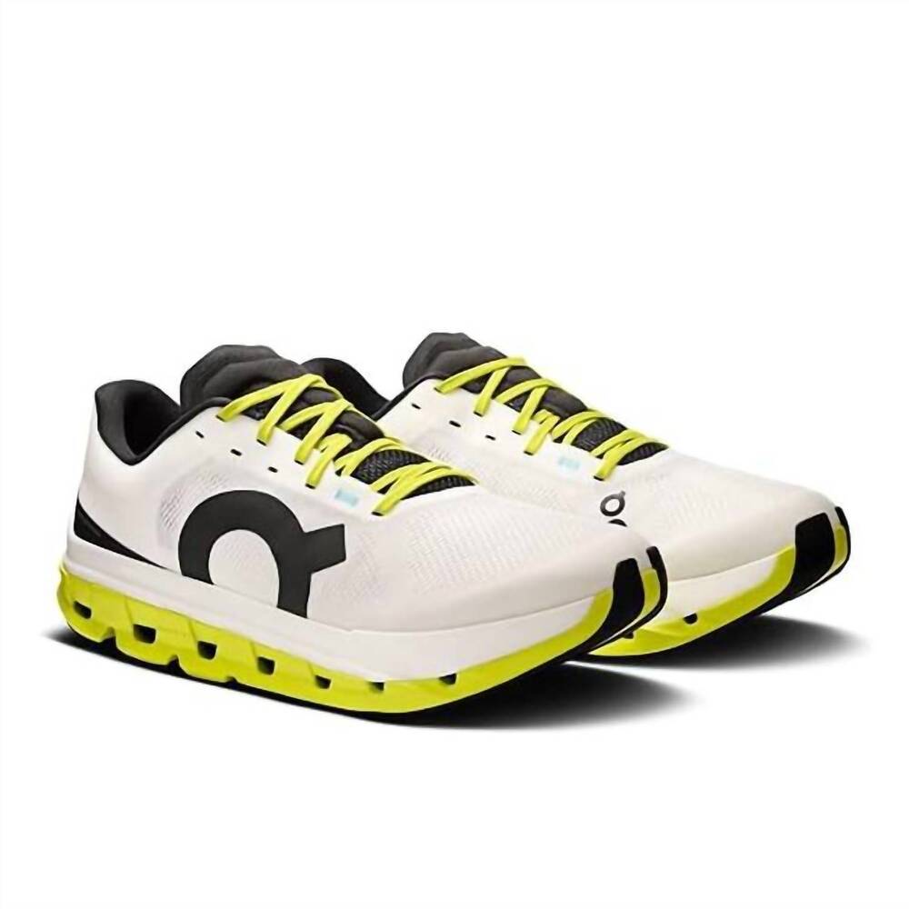 NEW ON RUNNING men's cloudflow 5 running shoe in white/lime